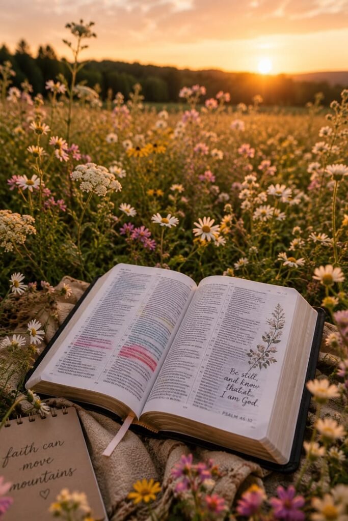 🌸 bible study in the wildflowers faith filled quiet time inspiration